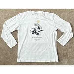 Leuni Multi Persona Theme Cotton Jersey T-shirt White Women Size Small